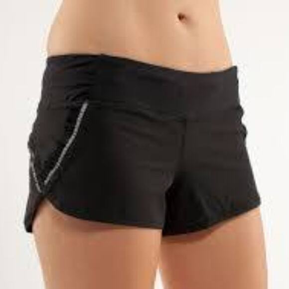 Lululemon Run Speed Short Black Gray Ruffle 6 - Picture 1 of 6